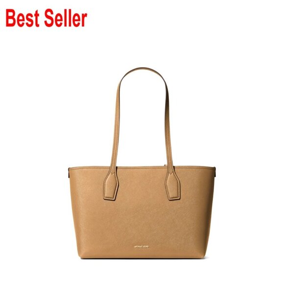 Handbags - Saffiano Leather Tote with Detachable Zip Case, Magnetic Closure
